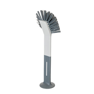 Vigar Standing Oval Grey Dish Brush With Suction Cup