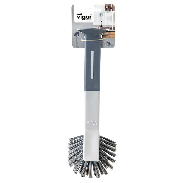 Vigar Standing Oval Grey Dish Brush With Suction Cup