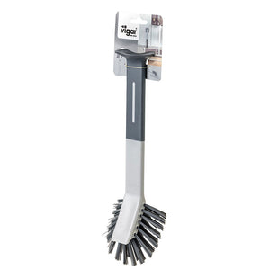 Vigar Standing Oval Grey Dish Brush With Suction Cup