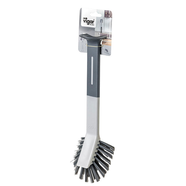 Vigar Standing Oval Grey Dish Brush With Suction Cup