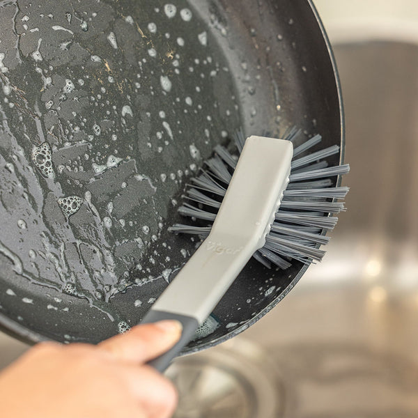 Vigar Standing Oval Grey Dish Brush With Suction Cup