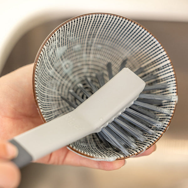 Vigar Standing Oval Grey Dish Brush With Suction Cup