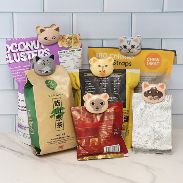 White Magic Cute Bag Clips-British Shorthair Cat 6 Pack