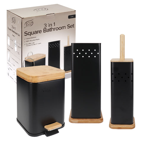 Eco Basics Square 3 in 1 Bathroom Set