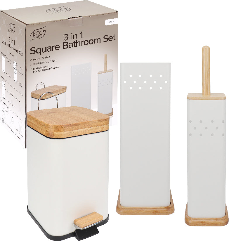 Eco Basics Square 3 in 1 Bathroom Set