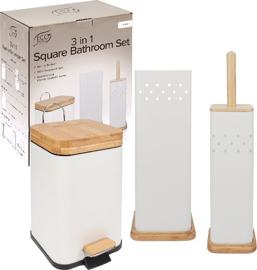 Eco Basics Square 3 in 1 Bathroom Set