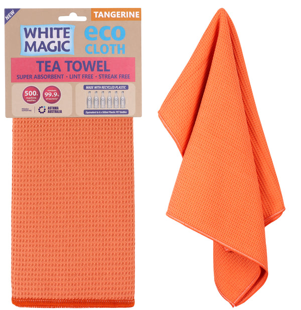 Tea Towel Single Tangerine