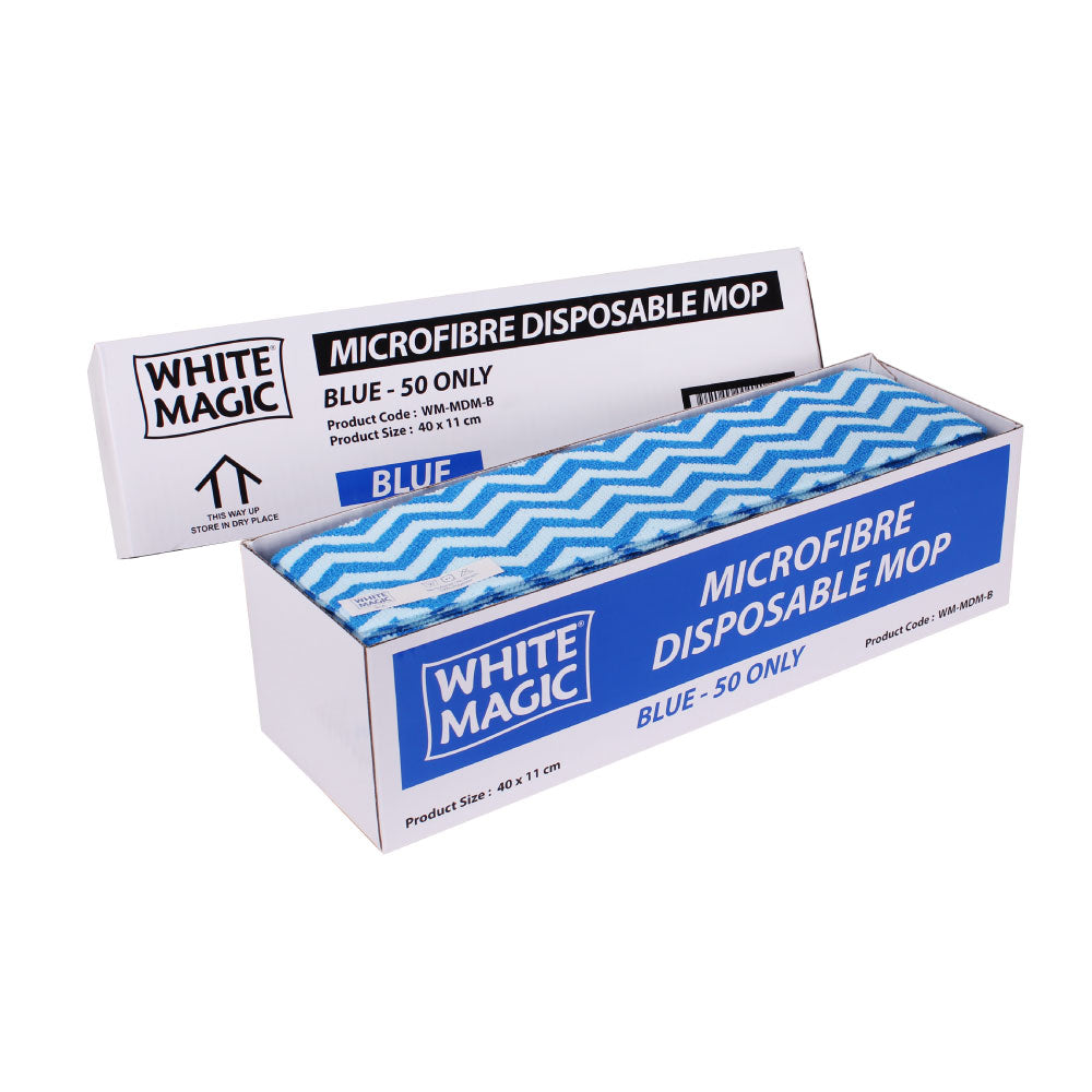 White Magic Microfibre Disposable Mop Pads / Box of 50