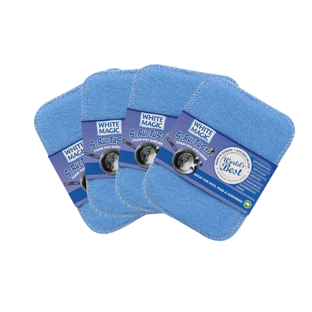 White Magic Scrubtastic Foam Pot Scrubber 4 Pack