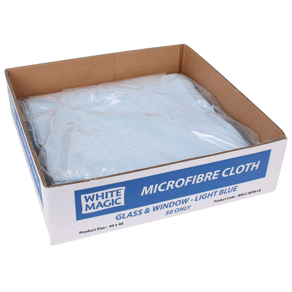 White Magic Microfibre Glass & Window Cloth - 50 pcs in a Box