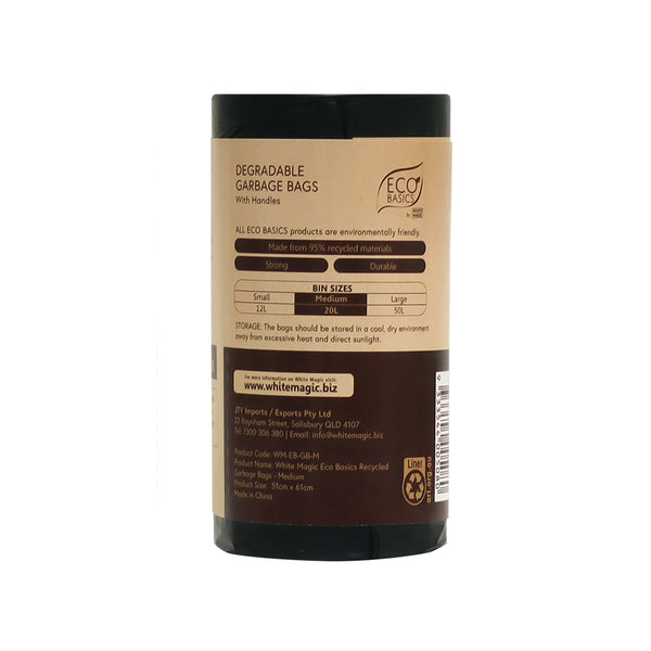 Eco Basics Recycled Garbage Bags, Medium, 20L, 35 Bags