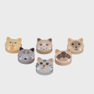 White Magic Cute Bag Clips- Cats 6 Pack