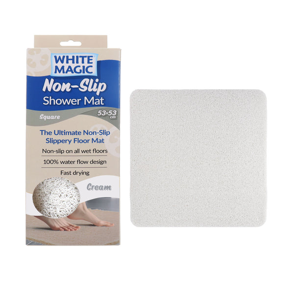 White Magic Non-Slip Shower Mat Square